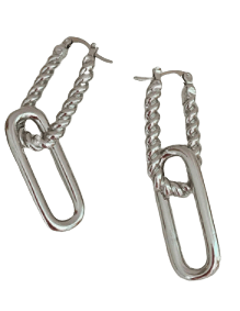'DOUBLE CHAIN' HOOPS - SILVER - FOR WMN